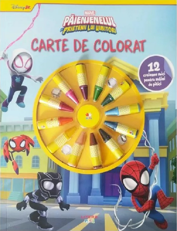 Marvel. Paienjenelul si prietenii lui uimitori. Carte de colorat. 12 creioane mici pentru maini de pitici