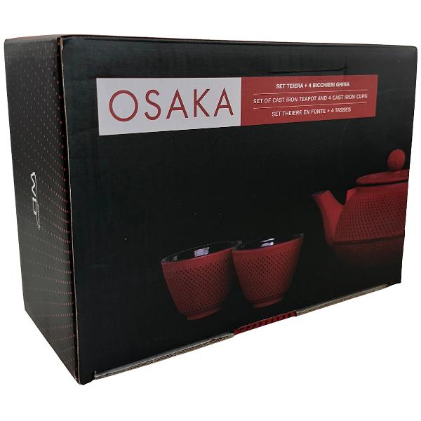 Set ceainic fonta cu 4 cesti si infuzor inox