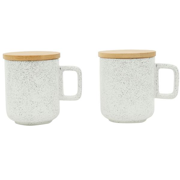  Set ceainic cu infuzor si 2 cani portelan cu capac: Eliska White