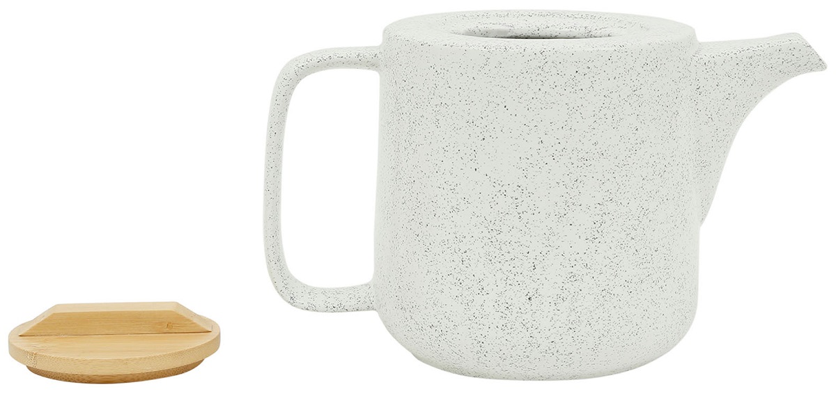  Set ceainic cu infuzor si 2 cani portelan cu capac: Eliska White