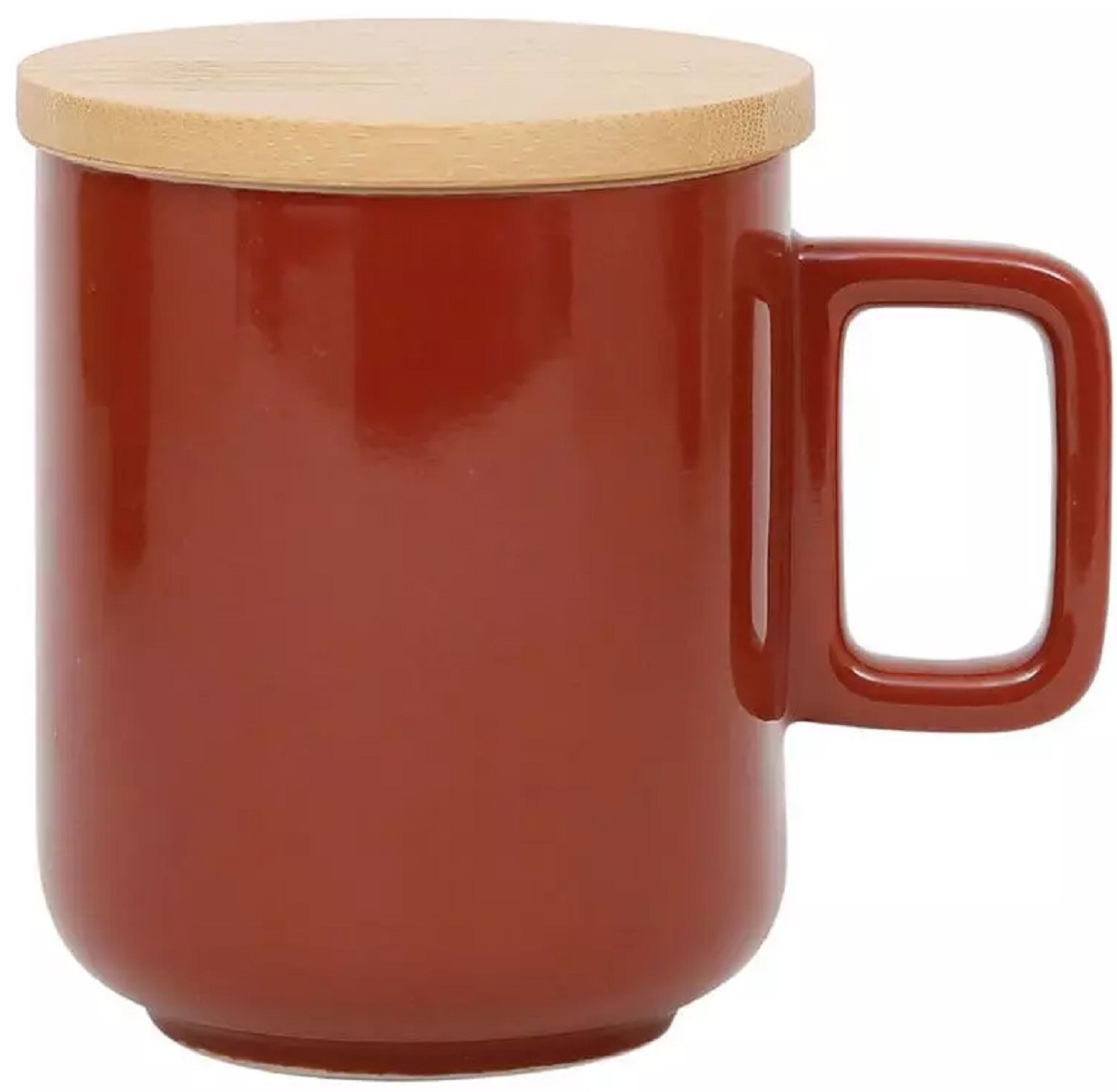 Set ceainic cu infuzor si 2 cani portelan cu capac: Eliska Red