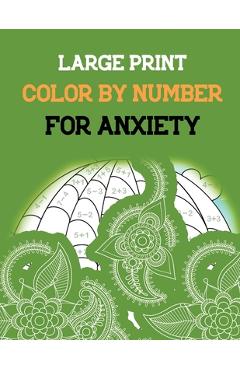 Poza produsului Large Print Color by Number for Anxiety: Adult Coloring Book by Number for Anxiety Relief, Scripture Coloring Book for Adults & Teens Beginners, Books - Rns Coloring Studio