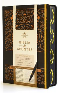 Poza produsului Biblia de Apuntes Rvr 1960 Td, Negro Y Oro (Edición Cantos Pintados) / Spanish Journaling Bible Rvr 1960 Hc Black and Gold - 