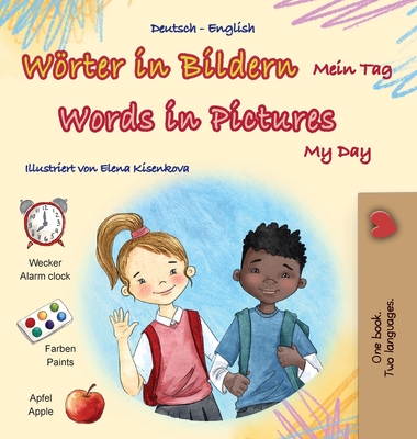 Words in Pictures - My Day (German English Bilingual Children's Book) - Kidkiddos Books