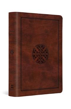 Coperta cărții 'ESV Large Print Compact Bible, Red Letter (Trutone, Brown, Mosaic Cross Design) -'
