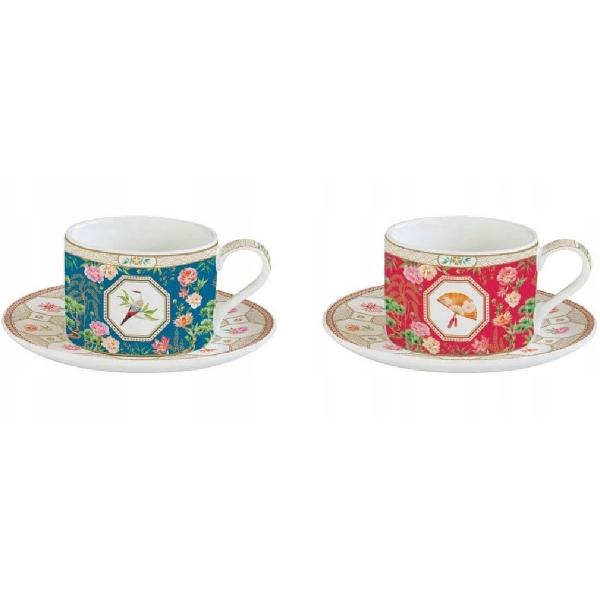 Set 2 cesti portelan cu farfurioara: Jardins d'Orient