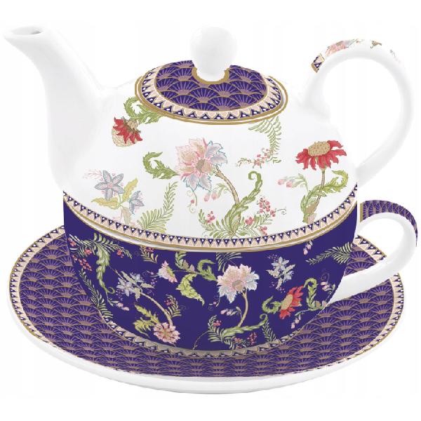 Set pentru ceai 3 piese portelan. Ceainic: Magie d'Orient. Mov