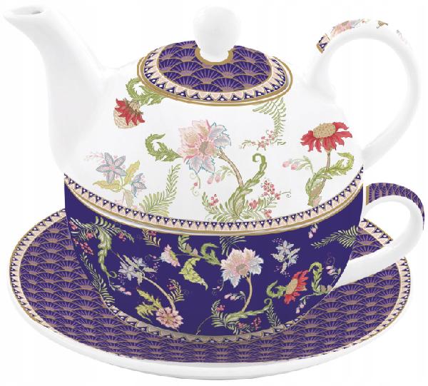 Set pentru ceai 3 piese portelan. Ceainic: Magie d'Orient. Mov
