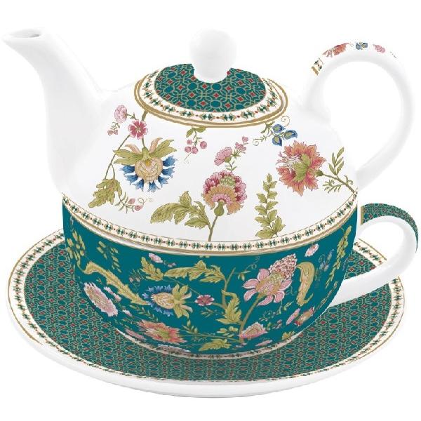 Set pentru ceai 3 piese portelan. Ceainic: Magie d'Orient. Verde