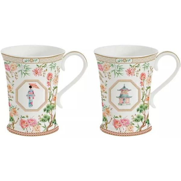 Set 2 cani portelan: Jardins d'Orient