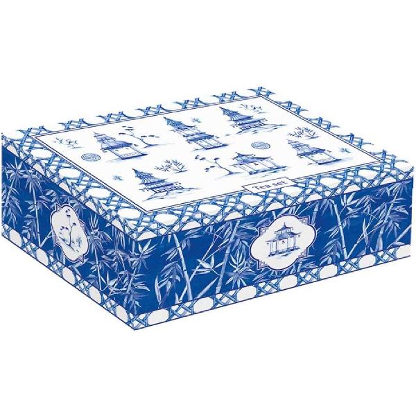 Set cana portelan cu suport pliculete de ceai si cutie pentru ceai: Pagoda