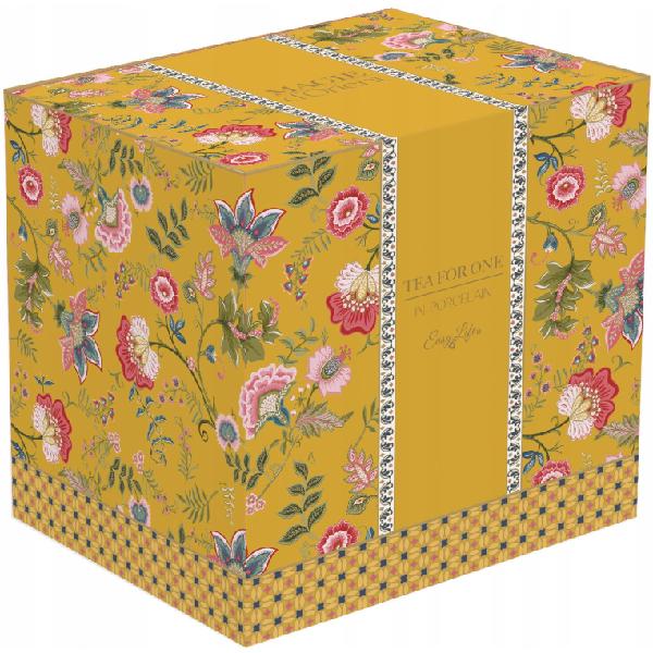 Set pentru ceai 3 piese portelan. Ceainic: Magie d'Orient. Galben