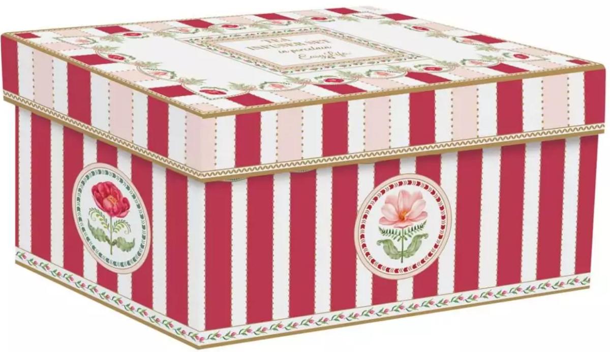 Set ceainic cu infuzor si 2 cesti portelan: Flowery