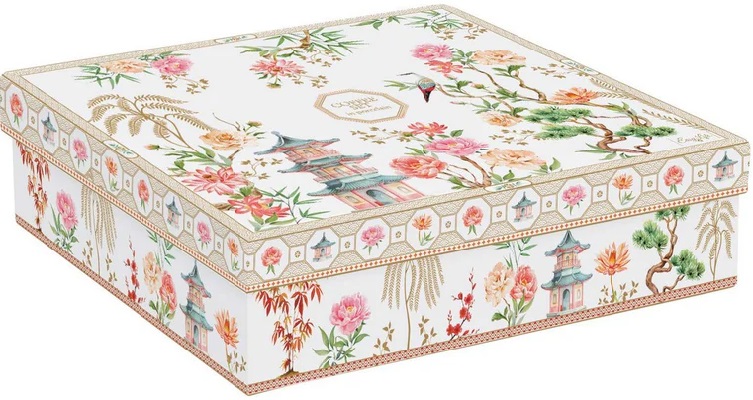 Set 6 cesti portelan cu farfurioara: Jardins d'Orient
