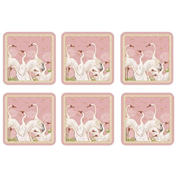 Set 6 suporturi pentru pahare: Dancing Herons