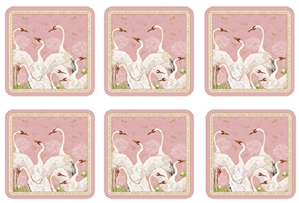 Set 6 suporturi pentru pahare: Dancing Herons