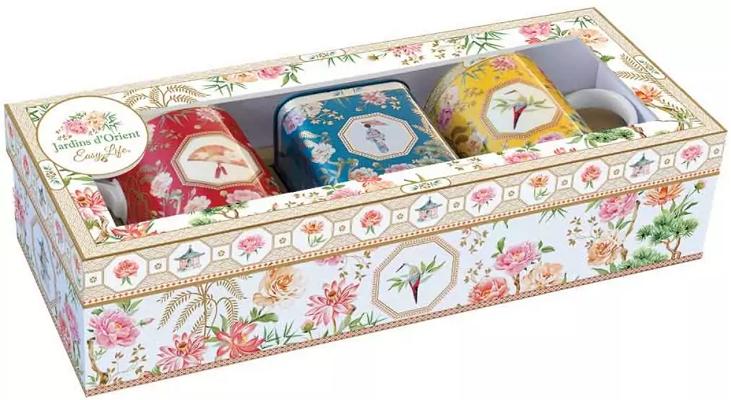 Set 2 cani portelan si cutie pentru ceai: Jardins d'Orient