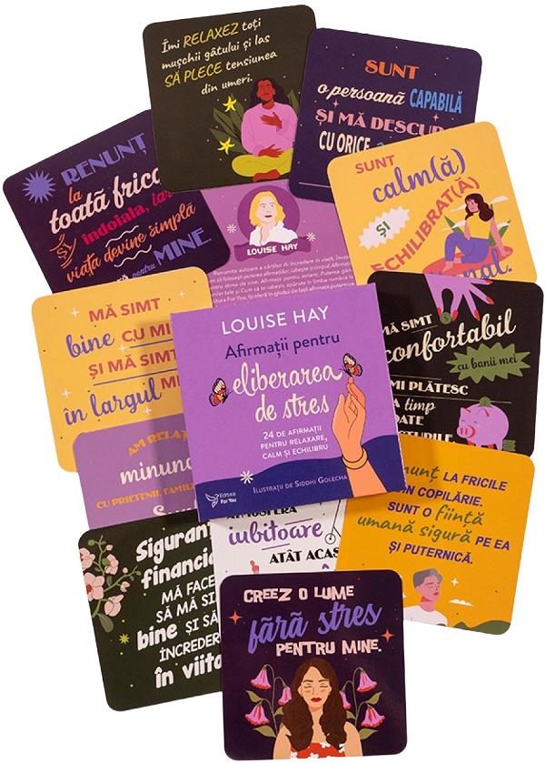 Set: Afirmatii pentru eliberarea de stres. Carte + cartoline - Louise Hay