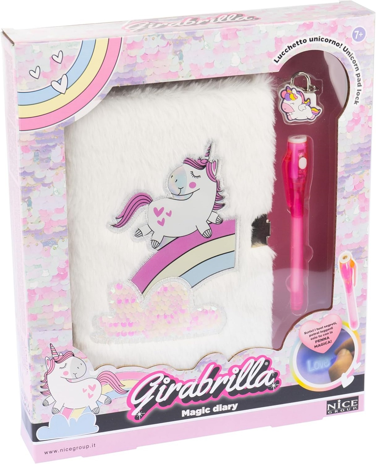 Jurnal secret cu pix si lacat: Girabrilla unicorn
