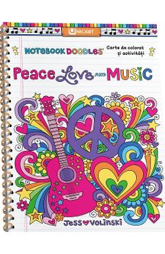 Poza produsului Peace, Love and Music. Carte de colorat si activitati - Jess Volinski