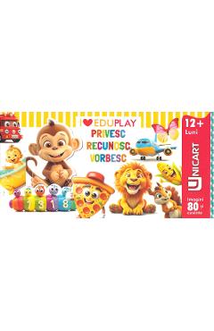 Coperta cărții 'Cutie Eduplay. Privesc, recunosc, vorbesc. 80 imagini și cuvinte'