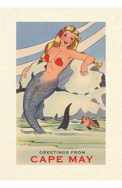 Poza produsului Vintage Lined Notebook Greetings from Cape May, Mermaid - 