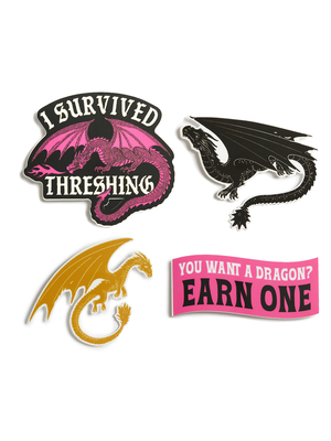 Fourth Wing: I Survived Threshing Stickers - Sticker Set of 4 - 
