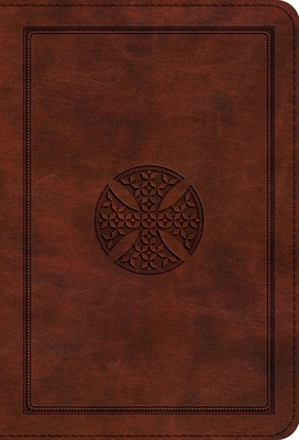 ESV Large Print Compact Bible (Trutone, Brown, Mosaic Cross Design) - 