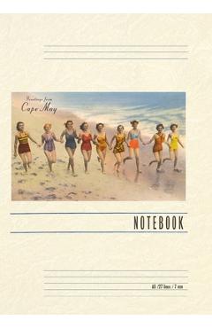 Poza produsului Vintage Lined Notebook Greetings from Cape May, New Jersey, Bathing Beauties - 