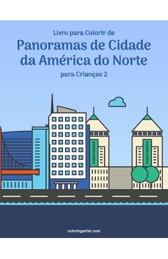 Coperta cărții 'Livro para Colorir de Panoramas de Cidade da América do Norte para Crianças 2 - Nick Snels'