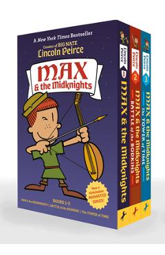 Poza produsului Max and the Midknights Paperback 3-Book Boxed Set: Max and the Midknights; Max and the Midknights: Battle of the Bodkins; Max and the Midknights: The - Lincoln Peirce
