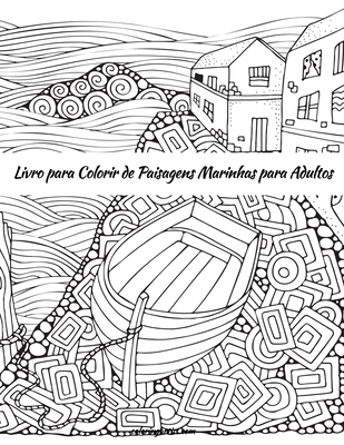 Livro para Colorir de Paisagens Marinhas para Adultos - Nick Snels