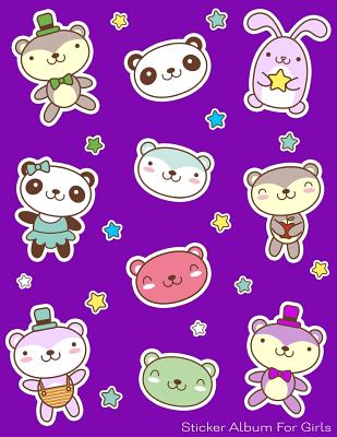 Sticker Album For Girls: 100 Plus Pages For PERMANENT Sticker Collection, Activity Book For Girls, Purple - 8.5 by 11 - Maz Scales
