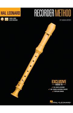 Poza produsului Hal Leonard Recorder Method by Sarah Jeffery - Book with 200+ Audio Demo & Backing Tracks & 40+ Video Lessons Included - Sarah Jeffery