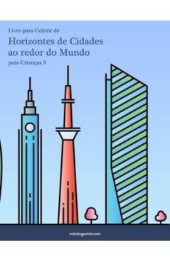 Poza produsului Livro para Colorir de Horizontes de Cidades ao redor do Mundo para Crianças 3 - Nick Snels