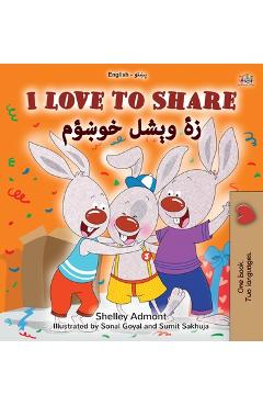 Coperta cărții 'I Love to Share (English Pashto Bilingual Book for Kids) - Shelley Admont'