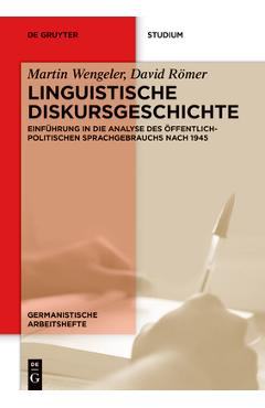 Coperta cărții 'Linguistische Diskursgeschichte - Martin David Wengeler Römer'