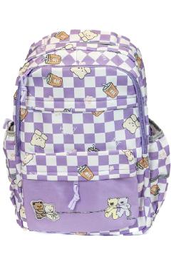 Imaginea produsului 'Ghiozdan Pătrățele: Mov-alb'