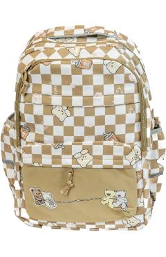 Imaginea produsului 'Ghiozdan Pătrățele: Crem-alb'