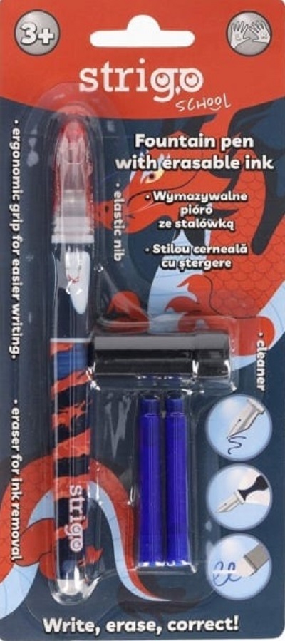 Set stilou cerneala cu stergere + 2 rezerve + dispozitiv curatare. Dragon