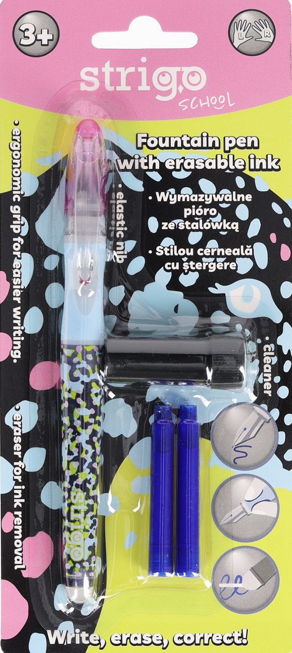 Set stilou cerneala cu stergere + 2 rezerve + dispozitiv curatare. Wild