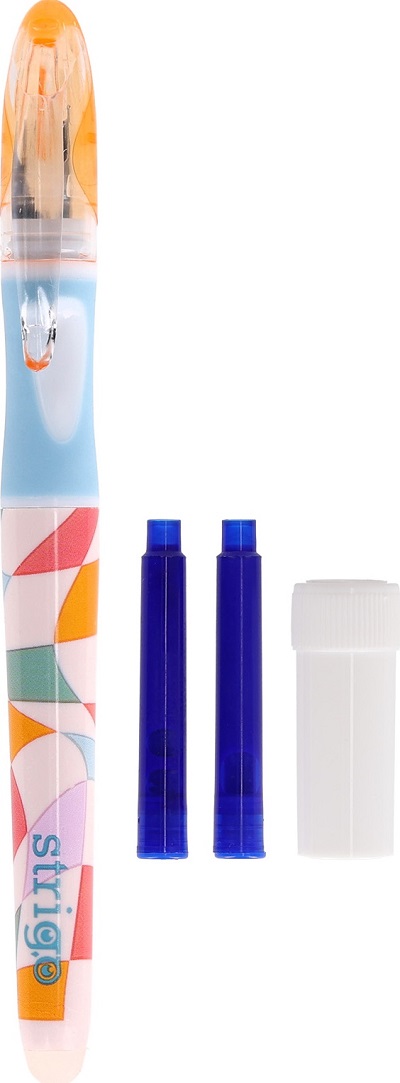 Set stilou cerneala cu stergere + 2 rezerve + dispozitiv curatare. Retro