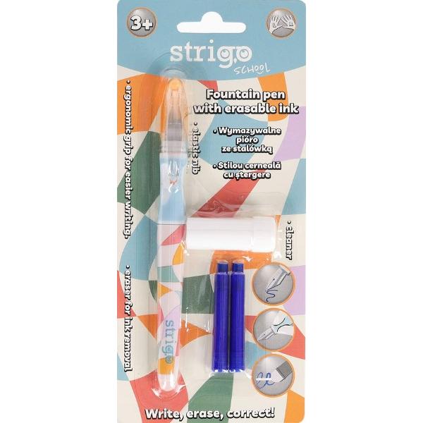 Set stilou cerneala cu stergere + 2 rezerve + dispozitiv curatare. Retro