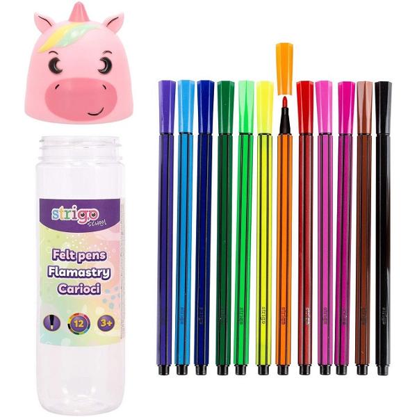 Set 12 carioci lavabile: Unicorn