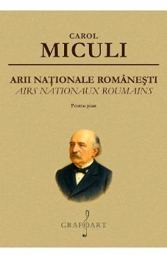 Coperta cărții 'Arii naționale românești pentru pian - Carol Miculi'