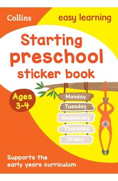 Coperta cărții 'Starting preschool Sticker Book Ages 3-4 -'