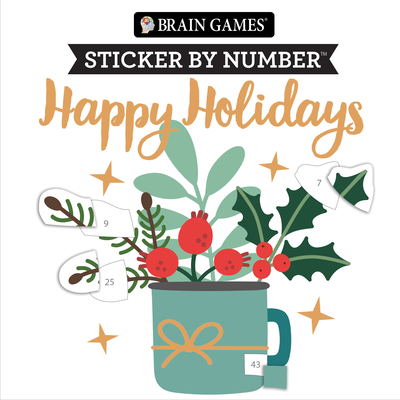 Brain Games - Sticker by Number: Happy Holidays (Christmas - Stocking Stuffer) - 