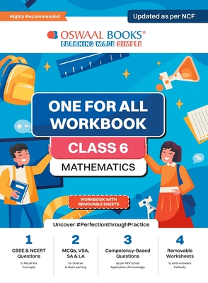 Oswaal NCERT & CBSE One For All Workbook Mathematics Class 6 Updated As Per NCF MCQ's VSA SA LA For Latest Exam -