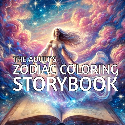 Coperta cărții 'The Adult's Zodiac Coloring Storybook: Explore the Mythic World of the Zodiac, One Colorful Page at a Time - D. M.'