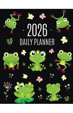 Poza produsului Frog Planner 2026: Funny Amphibian Monthly Agenda January-December Organizer (12 Months) Cute Green Water Animal Scheduler - Pimpom Pretty Press